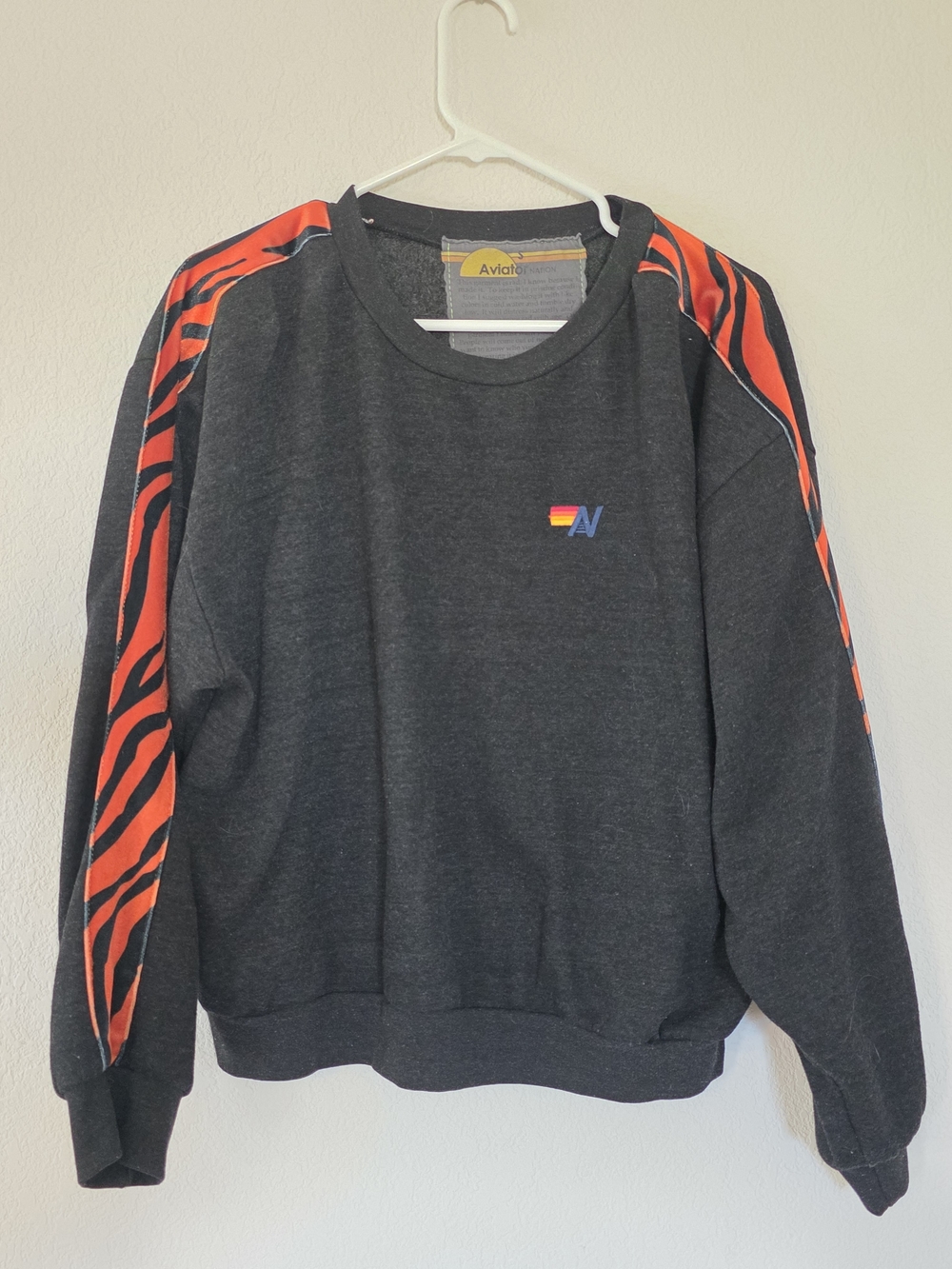 Aviator Nation AV Jogger Set with Orange Tiger-Stripe Velvet Trim - Picture 2 of 16
